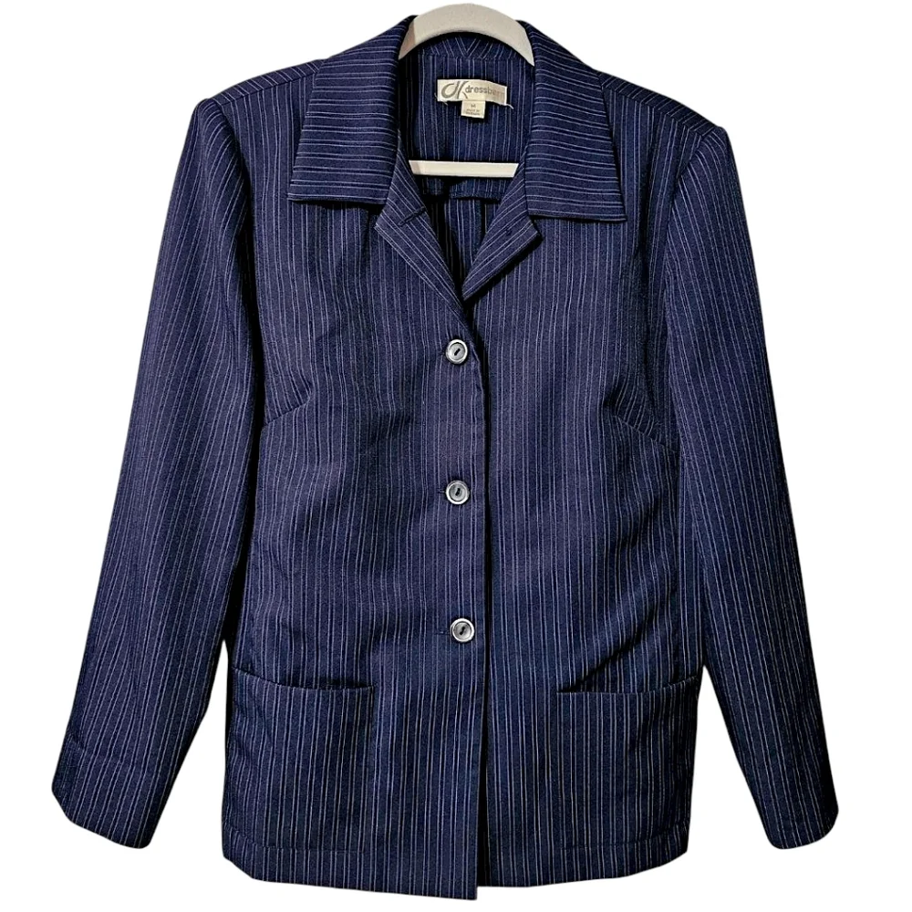 Dressbarn Pinstripe Suit Jacket - Size 14